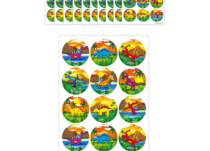 Dinosaurier Sticker Set 18 Blätter, 2,5 cm - Bunte Dino Aufkleber Für Kinder, Party & Basteln TK Gruppe® Grosshandel 