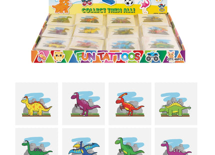 Dinosaurier-Tattoos Mini, 4cm, 12 Verschiedene Stile, Temporäre Kindertattoos, Party-Mitgebsel TK Gruppe® Grosshandel 