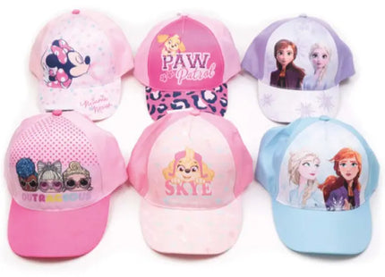 Disney Mädchen Baseballkappe, Größe 52, 18x22 cm, Sortierte Farben, 6er-Pack TK Gruppe® Grosshandel 