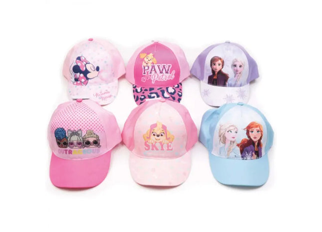 Disney Mädchen Baseballkappe, Größe 52, 18x22 cm, Sortierte Farben, 6er-Pack TK Gruppe® Grosshandel 