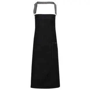 District Waxed Look Denim Bib Apron – Edgy Style for Modern Chefs TK Gruppe® Grosshandel 