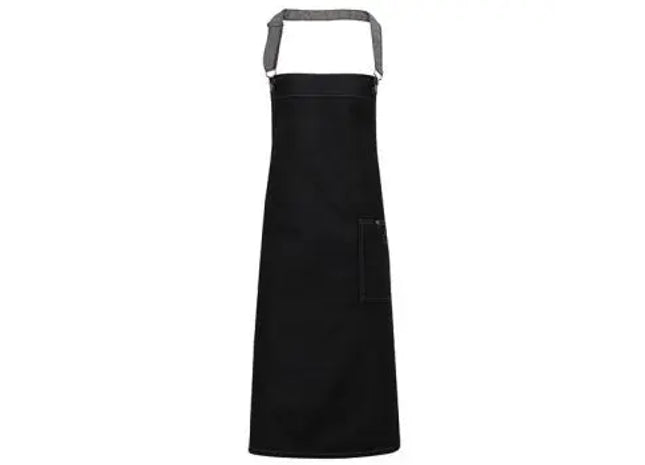 District Waxed Look Denim Bib Apron – Edgy Style for Modern Chefs TK Gruppe® Grosshandel 