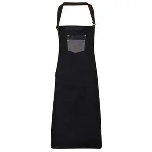 Division Denim Bib Apron with Faux Leather – Stylish, Durable Kitchen Wear TK Gruppe® Grosshandel 