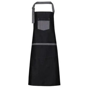Domain Contrast Denim Bib Apron – Modern Aesthetic with Functional Design TK Gruppe® Grosshandel 