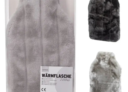 Doppel-Pack Wärmflaschen mit Webpelzbezug - Gemütliche Wärmequelle TK Gruppe® Grosshandel 