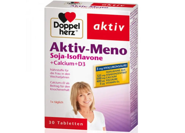 Doppelherz Aktiv-Meno: Soja-Isoflavone, Calcium & Vitamin D3 - Unterstützung in den Wechseljahren TK Gruppe® Grosshandel 