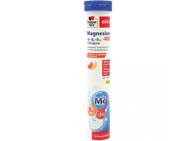 Doppelherz Magnesium 400 + B-Komplex, Brausetabletten für Vitalität, 15 Stück TK Gruppe® Grosshandel 