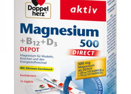 Doppelherz Magnesium 500 + B12 + D3 Depot, 20 Portionen - Vitalstoff-Komplex TK Gruppe® Grosshandel 