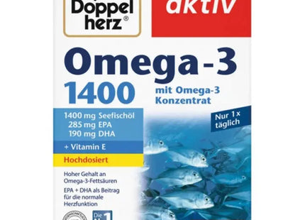 Doppelherz Omega-3 1400, Hochdosierte Herzgesundheit Kapseln, 30 Stück TK Gruppe® Grosshandel 