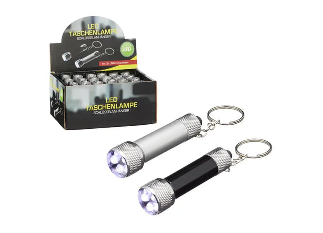 Doppelpack LED-Schlüsselanhänger Taschenlampen, Kompakt und Hell TK Gruppe® Grosshandel 