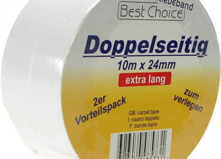 Doppelseitiges Teppichklebeband, 2 Rollen, 10m x 24mm - Starker Halt TK Gruppe® Grosshandel 