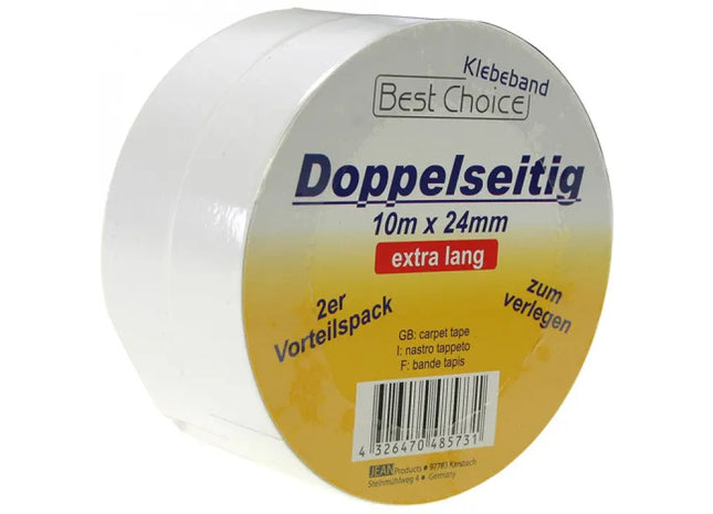 Doppelseitiges Teppichklebeband, 2 Rollen, 10m x 24mm - Starker Halt TK Gruppe® Grosshandel 