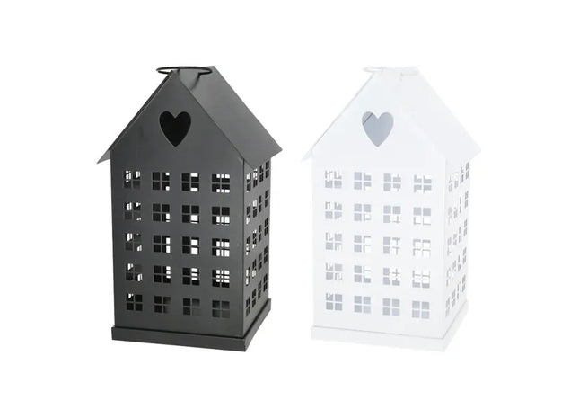 Doppelset Laternenhaus mit Tragegriff, 32 cm Hoch - Elegantes Beleuchtungs-Dekor TK Gruppe® Grosshandel 