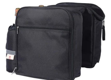 Doppelte Fahrrad-Picknicktasche - multifunktional, schwarz TK Gruppe® Grosshandel 