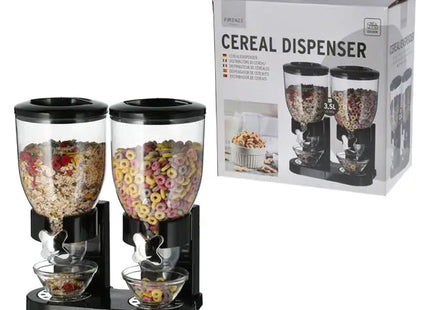 Doppelter Cerealienspender, Schwarz, Praktisches Küchenzubehör TK Gruppe® Grosshandel 