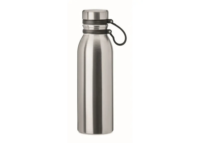 Doppelwandige Flasche 600 ml ICELAND LUX – Stilvolle mattsilberne Thermoflasche TK Gruppe® Grosshandel 
