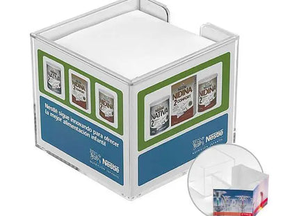 Doppelwandige Zettelbox mit Papier, Glasklar – Perfekt für jeden Schreibtisch TK Gruppe® Grosshandel 