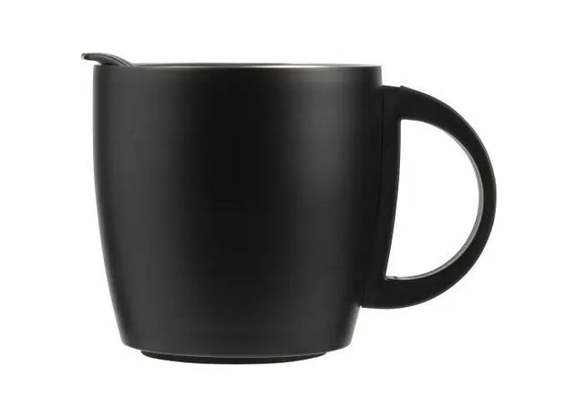 Doppelwandiger Kaffeebecher aus Edelstahl (350 ml) Rania - Schwarzer Thermobecher für unterwegs TK Gruppe® Grosshandel 