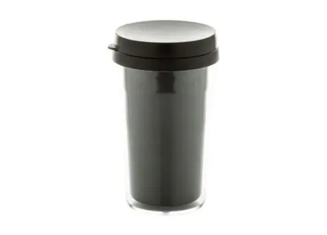 Doppler Isolierbecher 250 ml - Klar & Schwarz, Hält Getränke Warm oder Kalt TK Gruppe® Grosshandel 