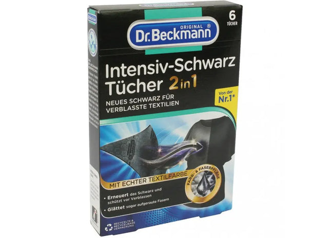 Dr. Beckmann Intensiv Schwarze Tücher 2in1, 6er Pack - Farbauffrischung & Schutz TK Gruppe® Grosshandel 