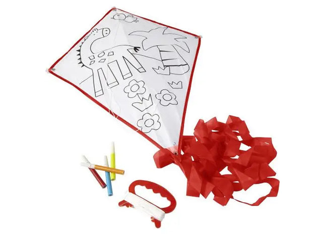 Drache aus Polyester Lina - Rot: Klassischer Flugspaß für Kinder und Erwachsene TK Gruppe® Grosshandel 