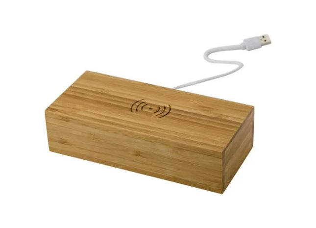 Drahtloses Bambus-Ladegerät mit integrierter Uhr Rosie - Öko-freundliche Technikwahl TK Gruppe® Grosshandel 