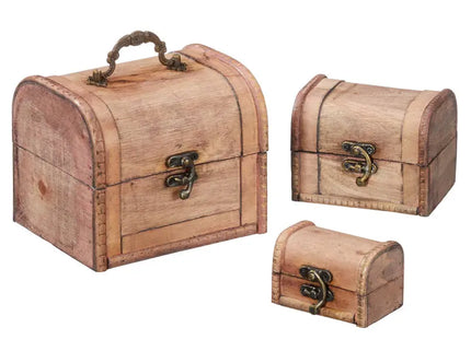 Dreiteiliges Truhenset in Hellbraun – Praktische Aufbewahrungslösung TK Gruppe® Grosshandel 