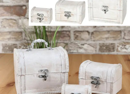 Dreiteiliges Truhenset in Weiß – Elegante Stauraumlösung für Zuhause TK Gruppe® Grosshandel 