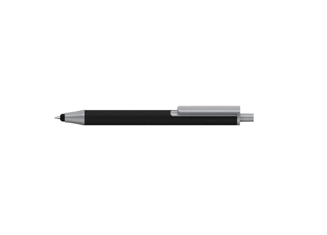 Druckkugelschreiber Flute Stylus Softtouch PPs - Samtig Schwarz, Multifunktions-Schreibgerät TK Gruppe® Grosshandel 