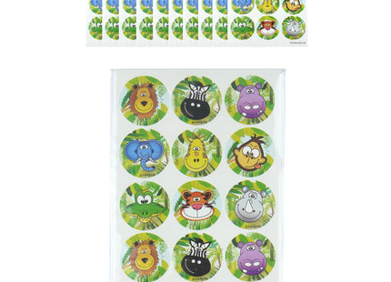 Dschungel-Aufkleber, 2,5 cm, 18 Stück Pro Blatt, Tiermotive TK Gruppe® Grosshandel 