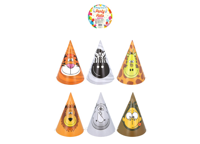 Dschungel Kegelhut DIY Set 16,5 cm, 6 verschiedene Farben TK Gruppe® Grosshandel 