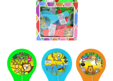 Dschungel-Schläger und Ball-Set, 12 cm, 3 Designs, 3 Farben, Outdoor-Spielzeug für Kinder TK Gruppe® Grosshandel 