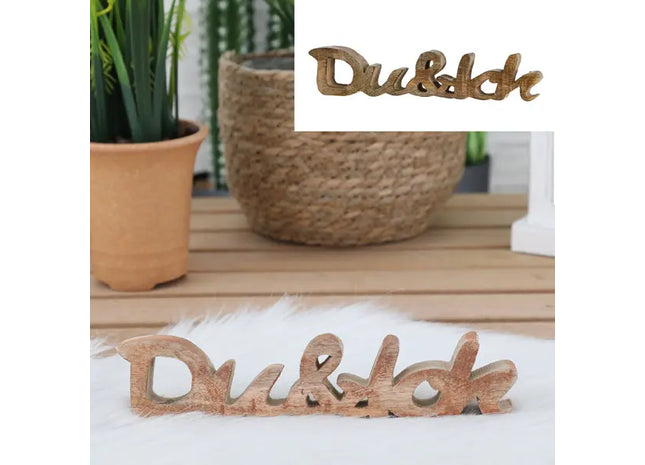 Du & Ich Schriftzug, klein, ca. 25 cm L – Ideal für Pärchen & Deko TK Gruppe® Grosshandel 