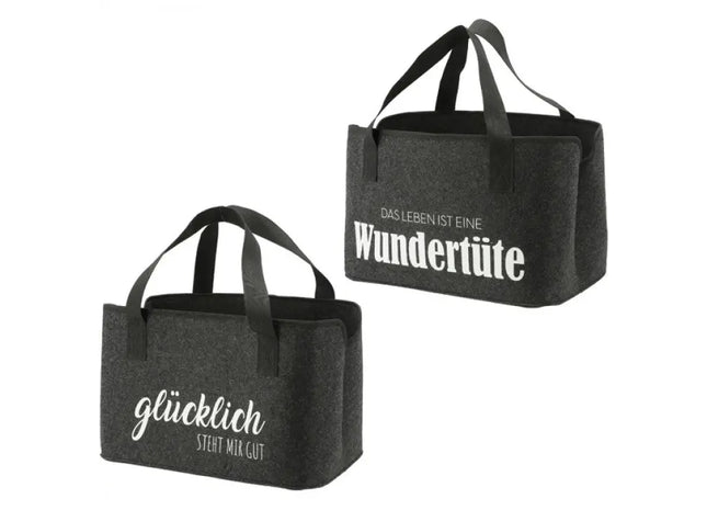 Dual Pack Assorted Felt Storage Bags, 40x25x26cm - Versatile Home Organizers TK Gruppe® Grosshandel 