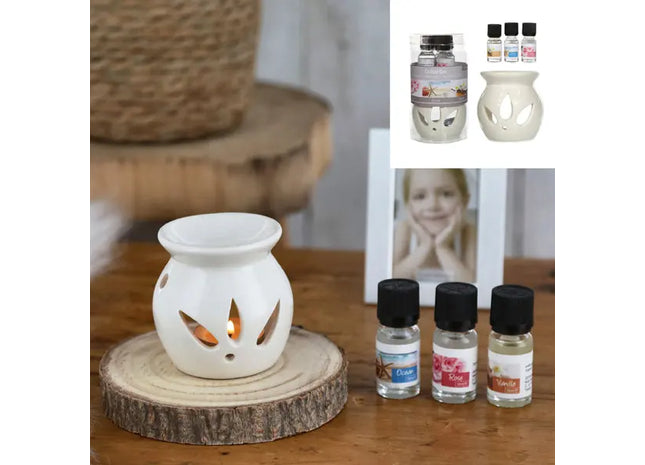 Duftöl-Set m. Duftlampe, 4-tlg - Aromatisches Entspannungspaket TK Gruppe® Grosshandel 