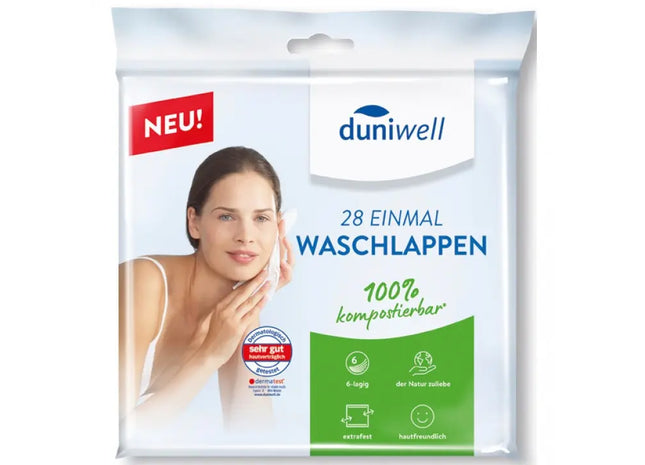Duniwell Einweg-Waschlappen, 28 Stück, 20x20cm - Praktische Hygiene-Lösung TK Gruppe® Grosshandel 