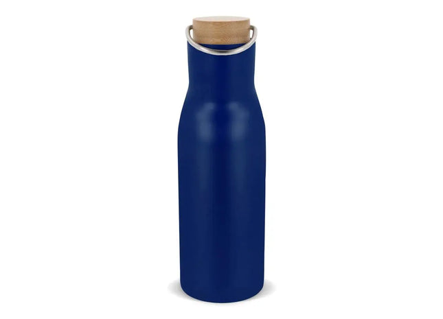 Dunkelblaue 500ml Isolierflasche mit Bambusdeckel, umweltfreundlich TK Gruppe® Grosshandel 