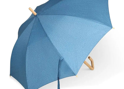 Dunkelblauer Automatik-Stockschirm aus recyceltem PET - wetterfest TK Gruppe® Grosshandel 