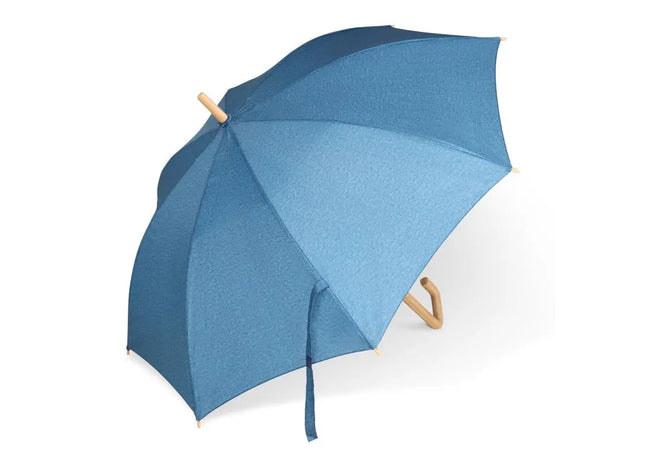 Dunkelblauer Automatik-Stockschirm aus recyceltem PET - wetterfest TK Gruppe® Grosshandel 