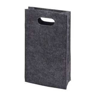 Dunkelgraue CHABLIS Filz-Weintasche – Eleganter Flaschenschutz TK Gruppe® Grosshandel 