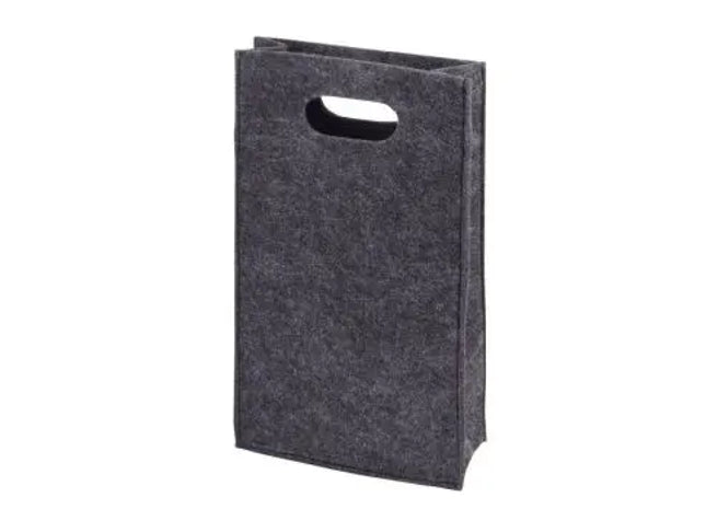 Dunkelgraue CHABLIS Filz-Weintasche – Eleganter Flaschenschutz TK Gruppe® Grosshandel 