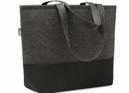 Dunkelgraue Einkaufstasche RPET-Filz DUO INDICO – Nachhaltig, robust, stilvoll, vielseitig TK Gruppe® Grosshandel 