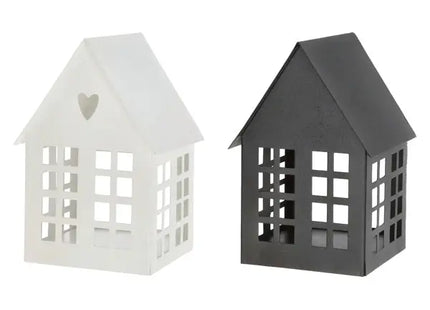Duo von Häuschen-Kerzenhaltern, je 17 cm hoch – Gemütliche Deko TK Gruppe® Grosshandel 
