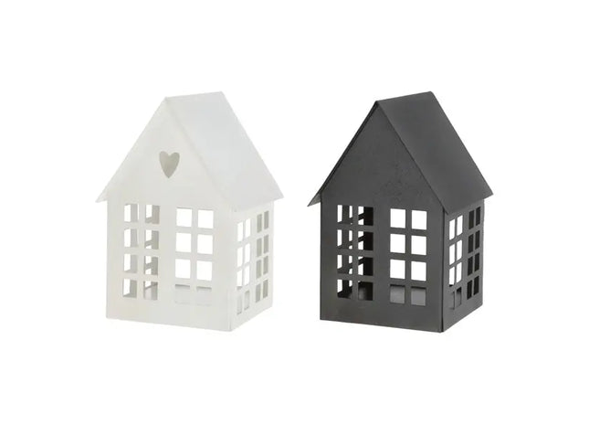 Duo von Häuschen-Kerzenhaltern, je 17 cm hoch – Gemütliche Deko TK Gruppe® Grosshandel 