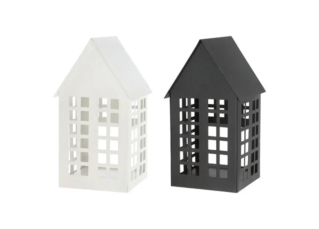 Duo von Kerzenhalter-Häusern, je 21 cm hoch – Stimmungsvolle Beleuchtung TK Gruppe® Grosshandel 