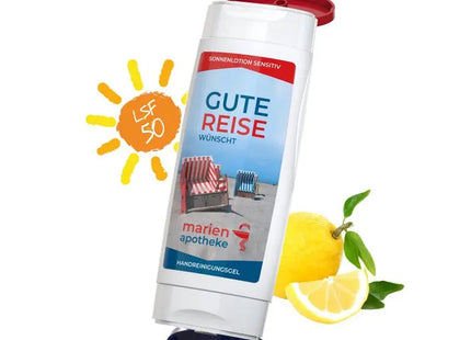 DuoPack Reiseschutz: Sonnenmilch LSF 50 Sensitiv & Handreinigungsgel TK Gruppe® Grosshandel 