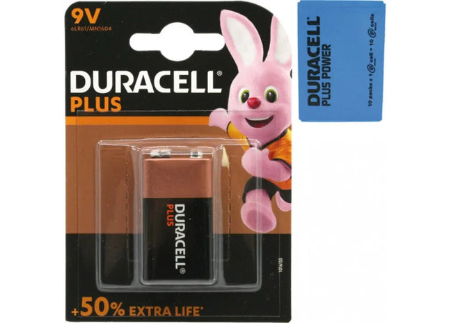 Duracell Plus Alkaline 9V Blockbatterie, E-Block MN1604, Hohe Leistung, Langlebig TK Gruppe® Grosshandel 