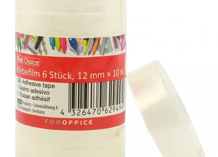 Durchsichtige Klebefolie, 6 Rollen je 10mx12mm TK Gruppe® Grosshandel 