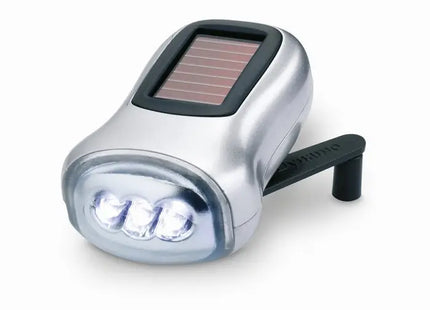 Dynamo-Taschenlampe DYNASOL - Mattsilber, umweltfreundlich und zuverlässig für jede Situation TK Gruppe® Grosshandel 