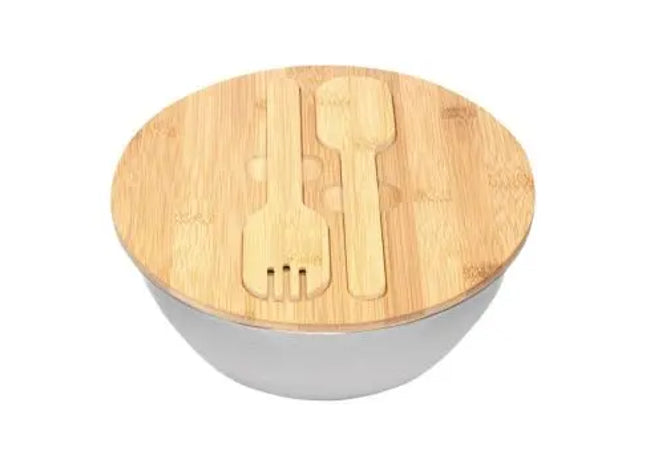 EAT HEALTHY Salatschüssel in Braun & Silber: Modern & Elegant TK Gruppe® Grosshandel 